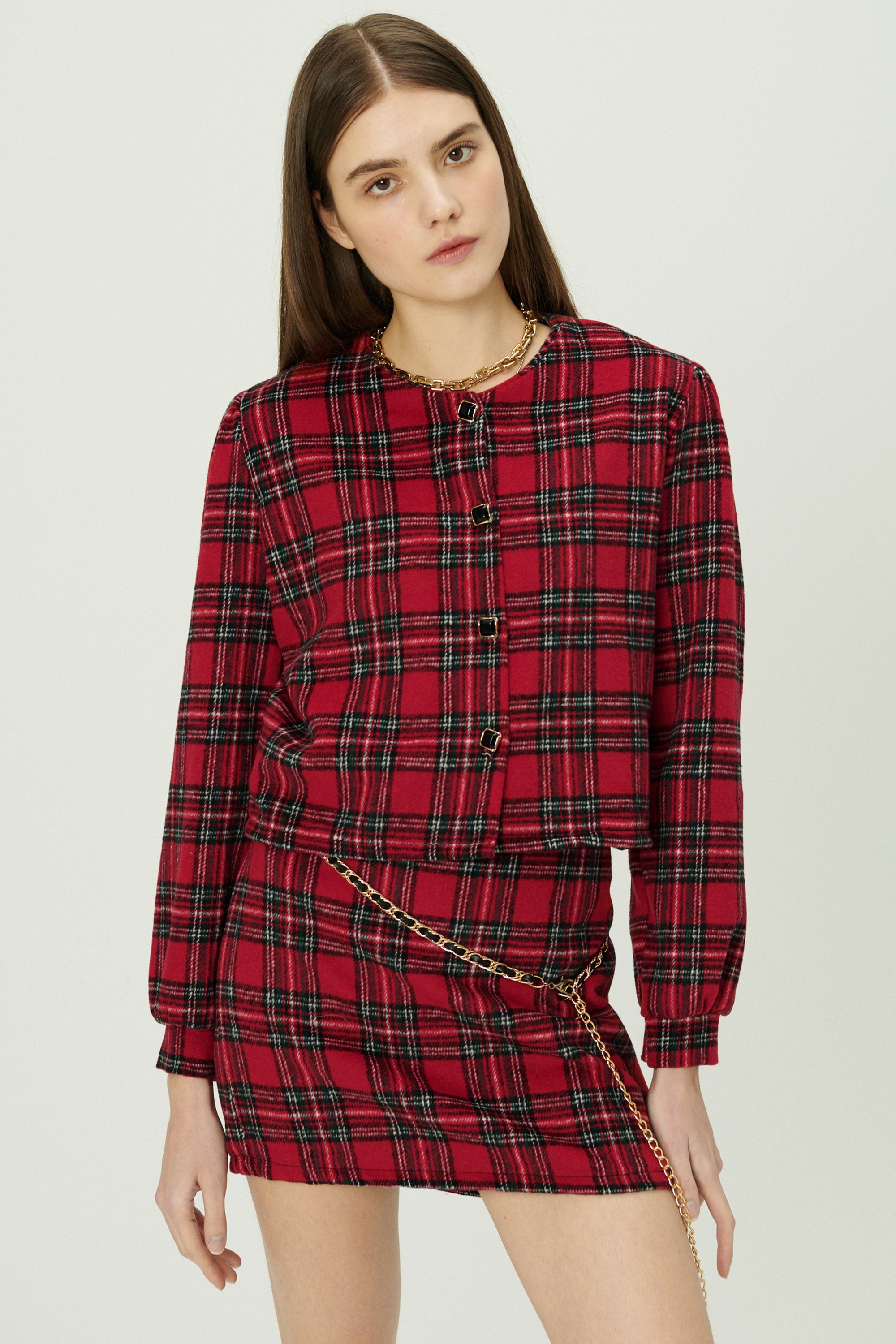 Jasper Collarless Jacket in Plaid | Women's Jackets & Coats | storets