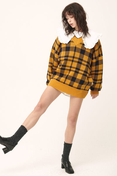 storets.com [NEW]Alexis Oversized Sweater in Plaid