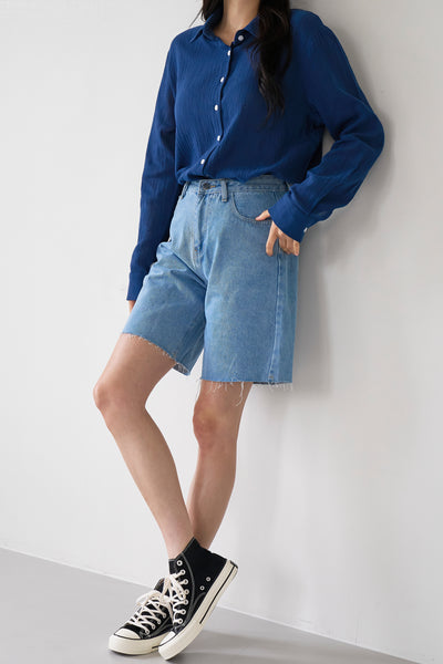 storets.com Benny Cut-out Denim Shorts