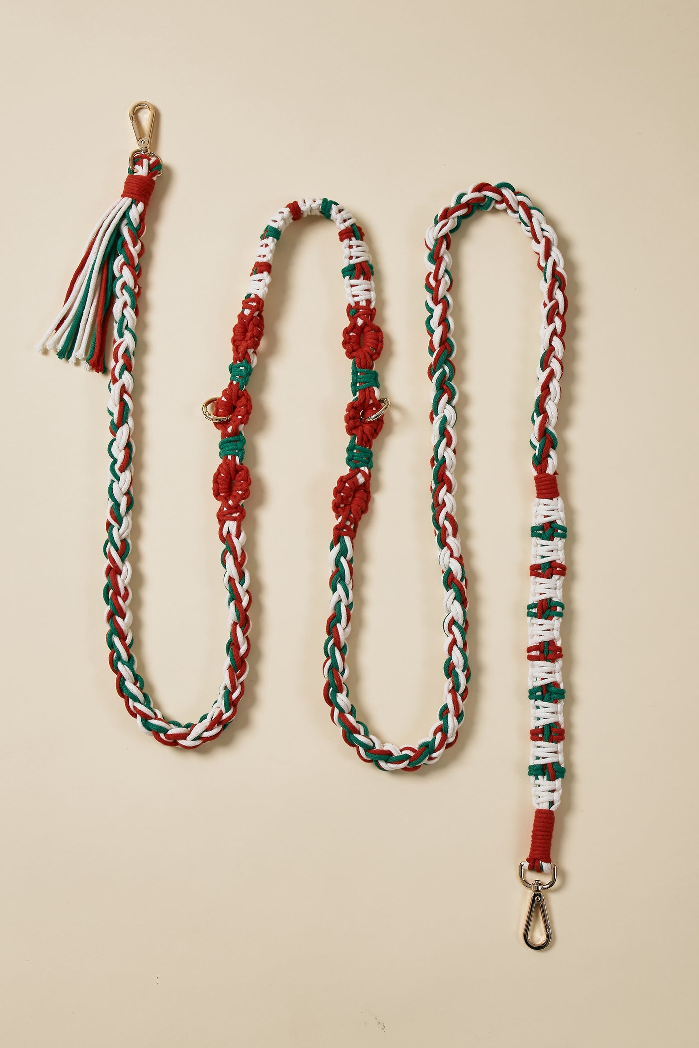 [COSONNE] Candycane Macrame Hands Free Pet Leash(for pet)