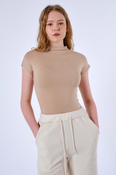 Cathy Turtleneck Capsleeve Top