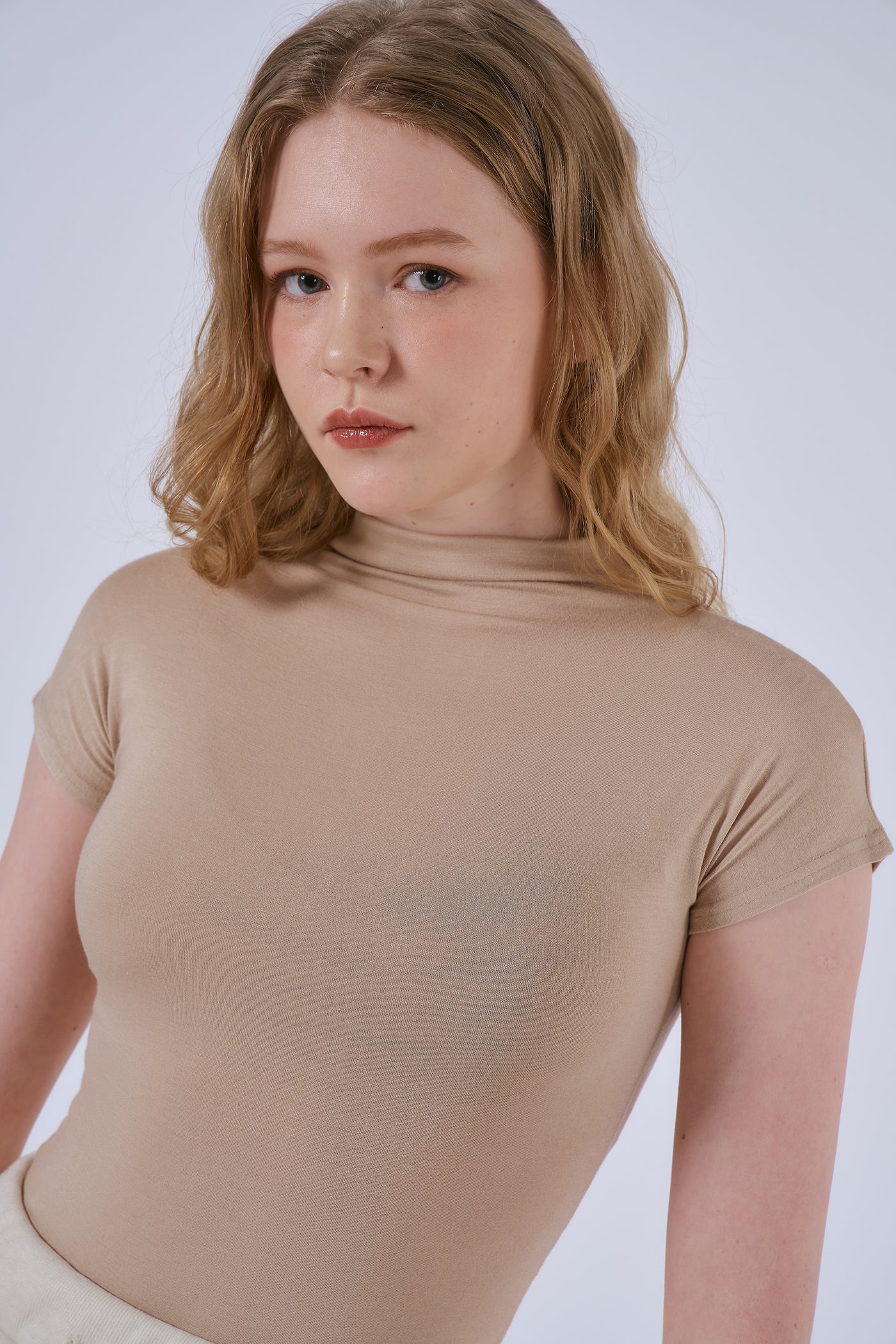 Cathy Turtleneck Capsleeve Top