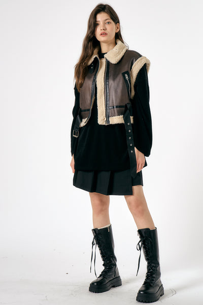 Celina Shearling Sleeveless Jacket