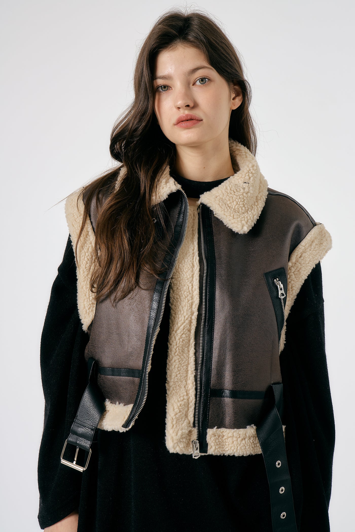 Celina Shearling Sleeveless Jacket