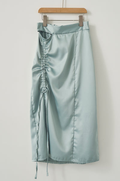 storets.com Hazel Satin Midi Skirt