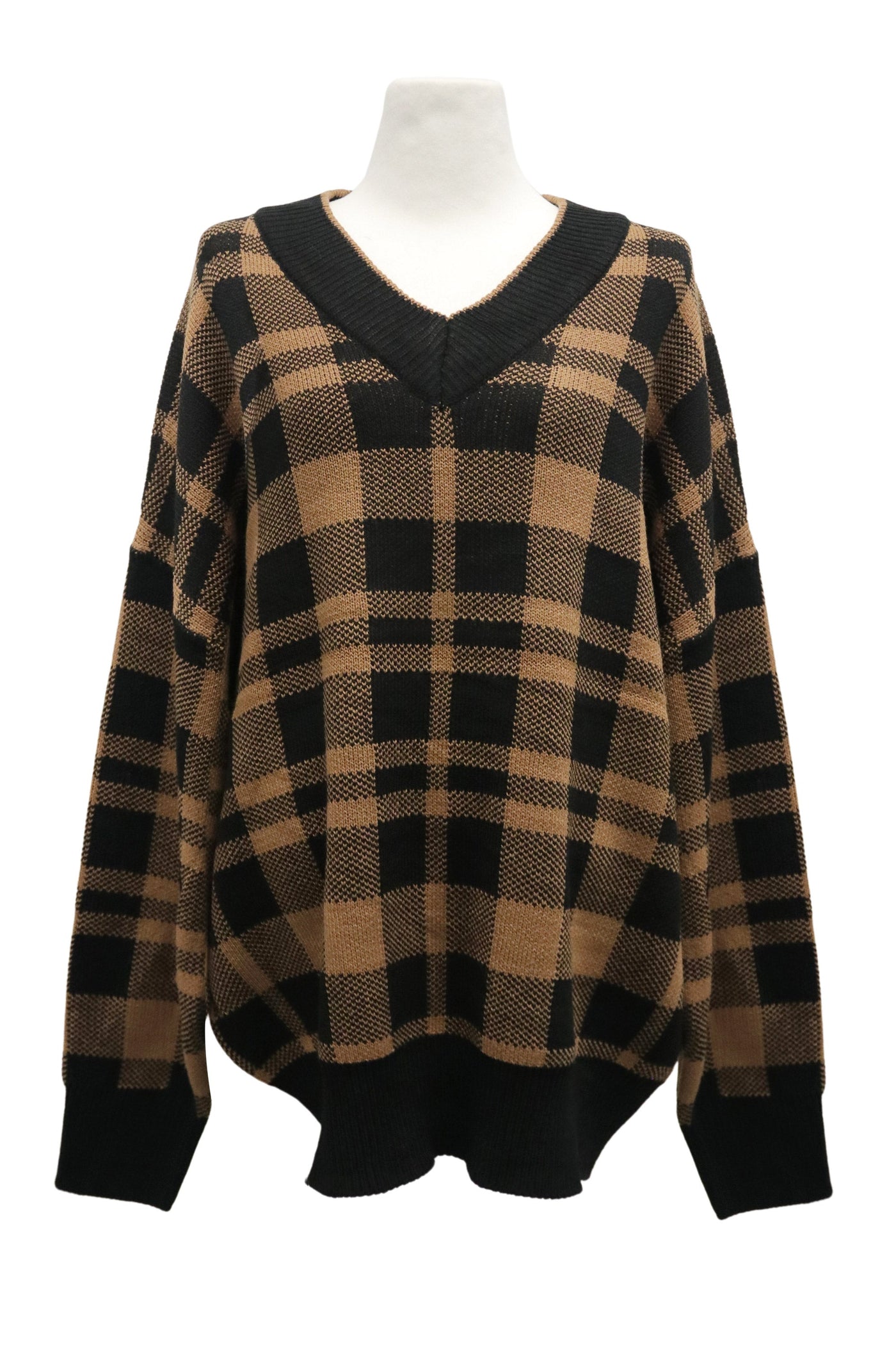 storets.com [NEW]Alexis Oversized Sweater in Plaid