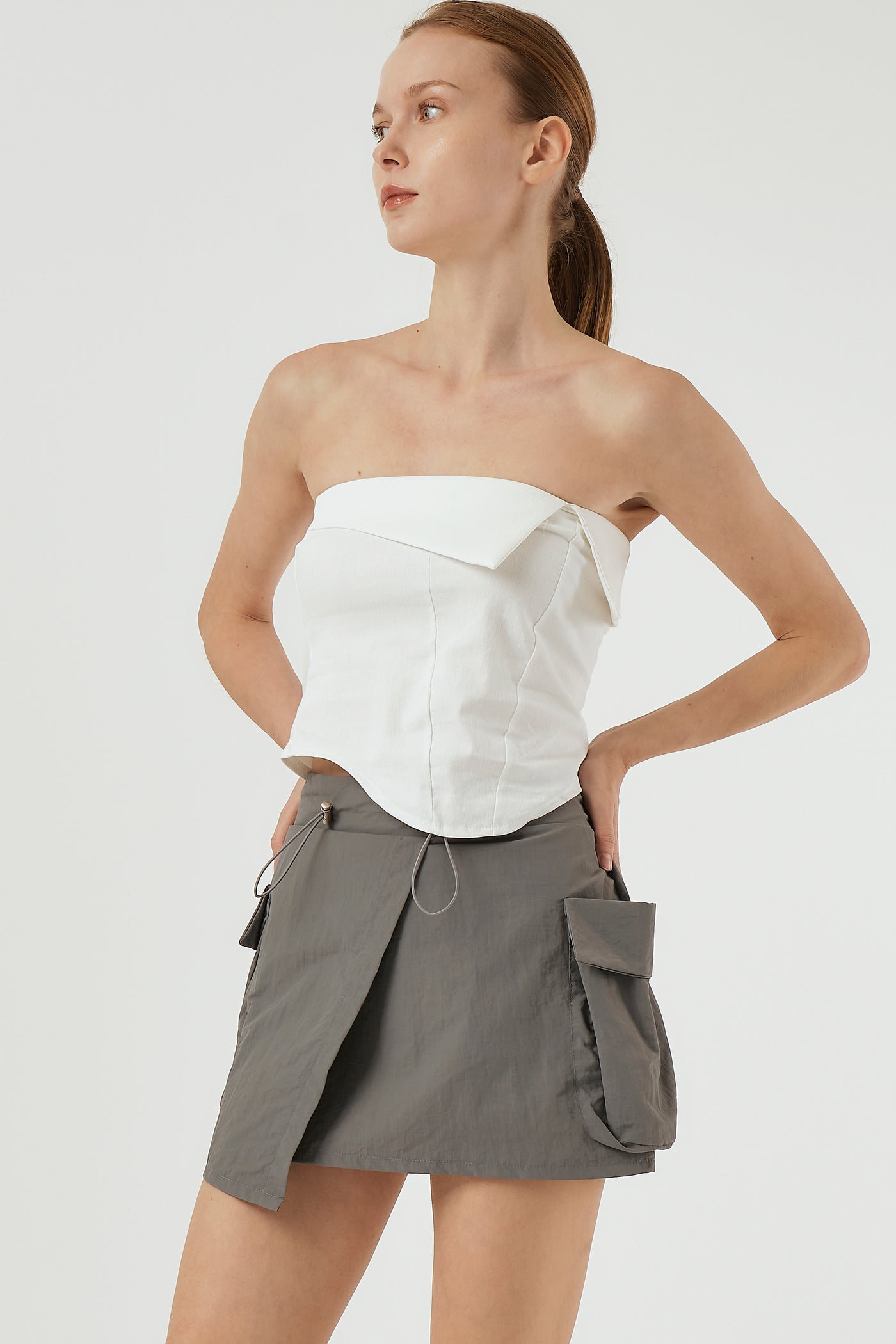 storets.com Lily Wrap Effect Cargo Skirt