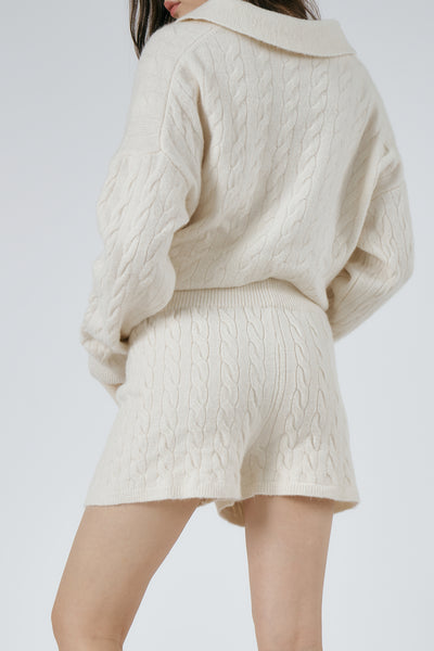 Luna Cable Knitted Top and Shorts Set