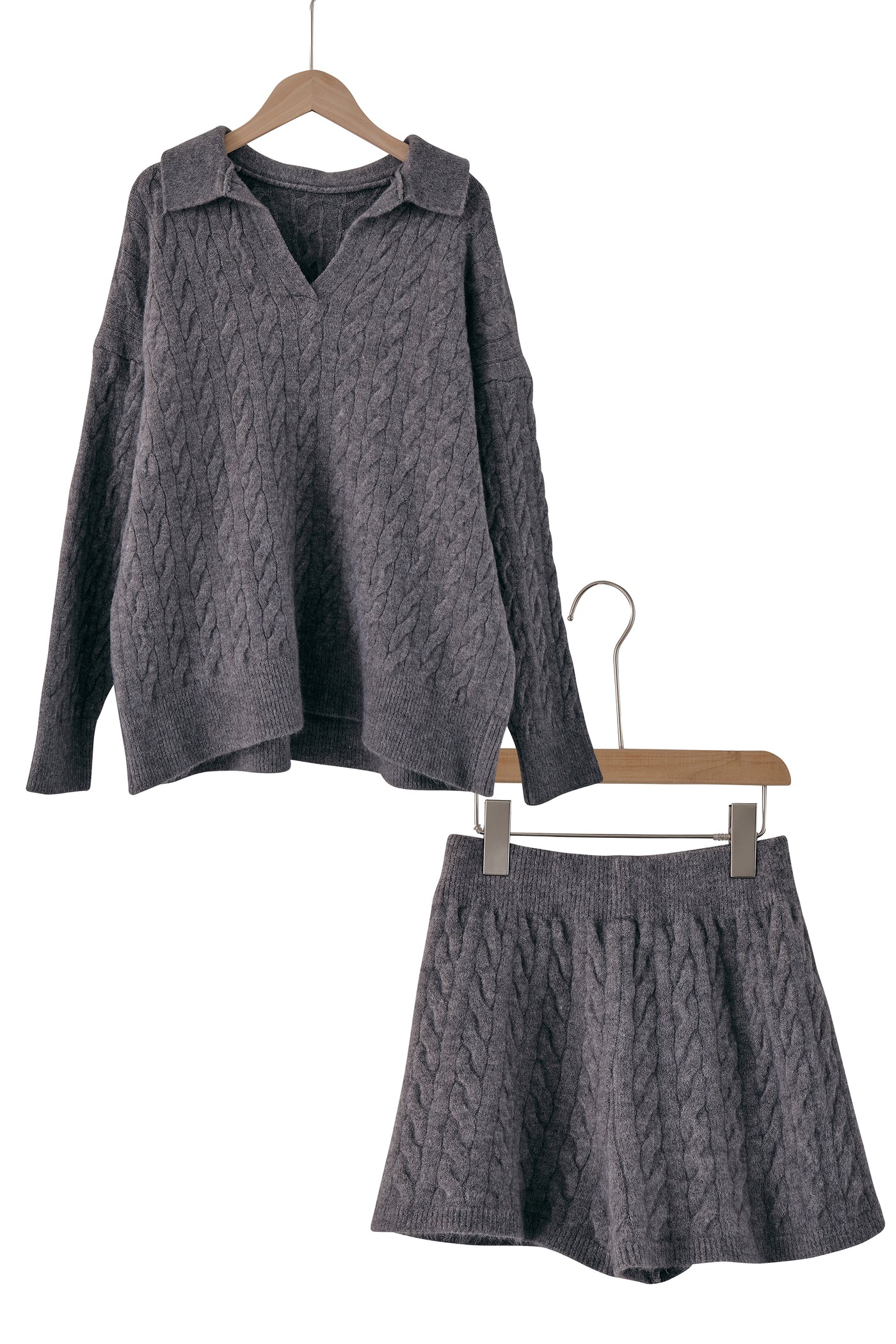 Luna Cable Knitted Top and Shorts Set