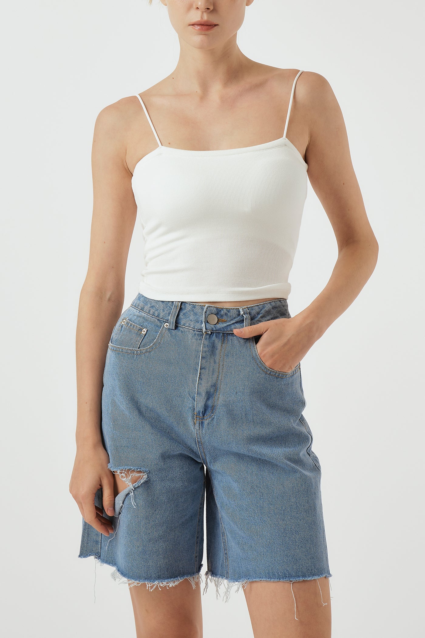 storets.com Remy Cut-out Denim Shorts