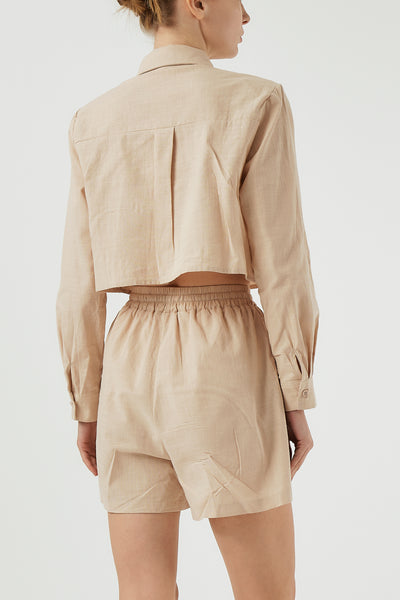 storets.com Sophie Cropped Shirt & Shorts Set