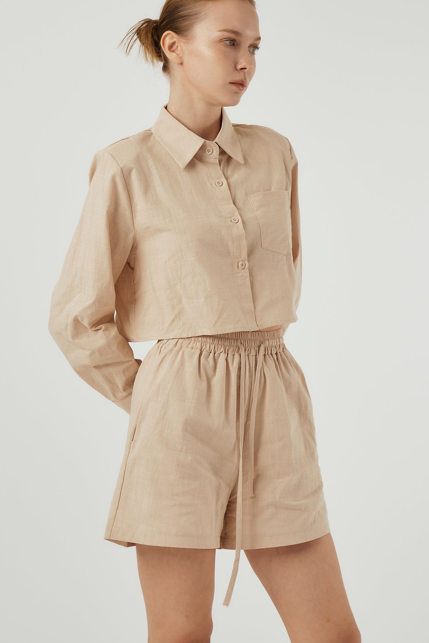 storets.com Sophie Cropped Shirt & Shorts Set