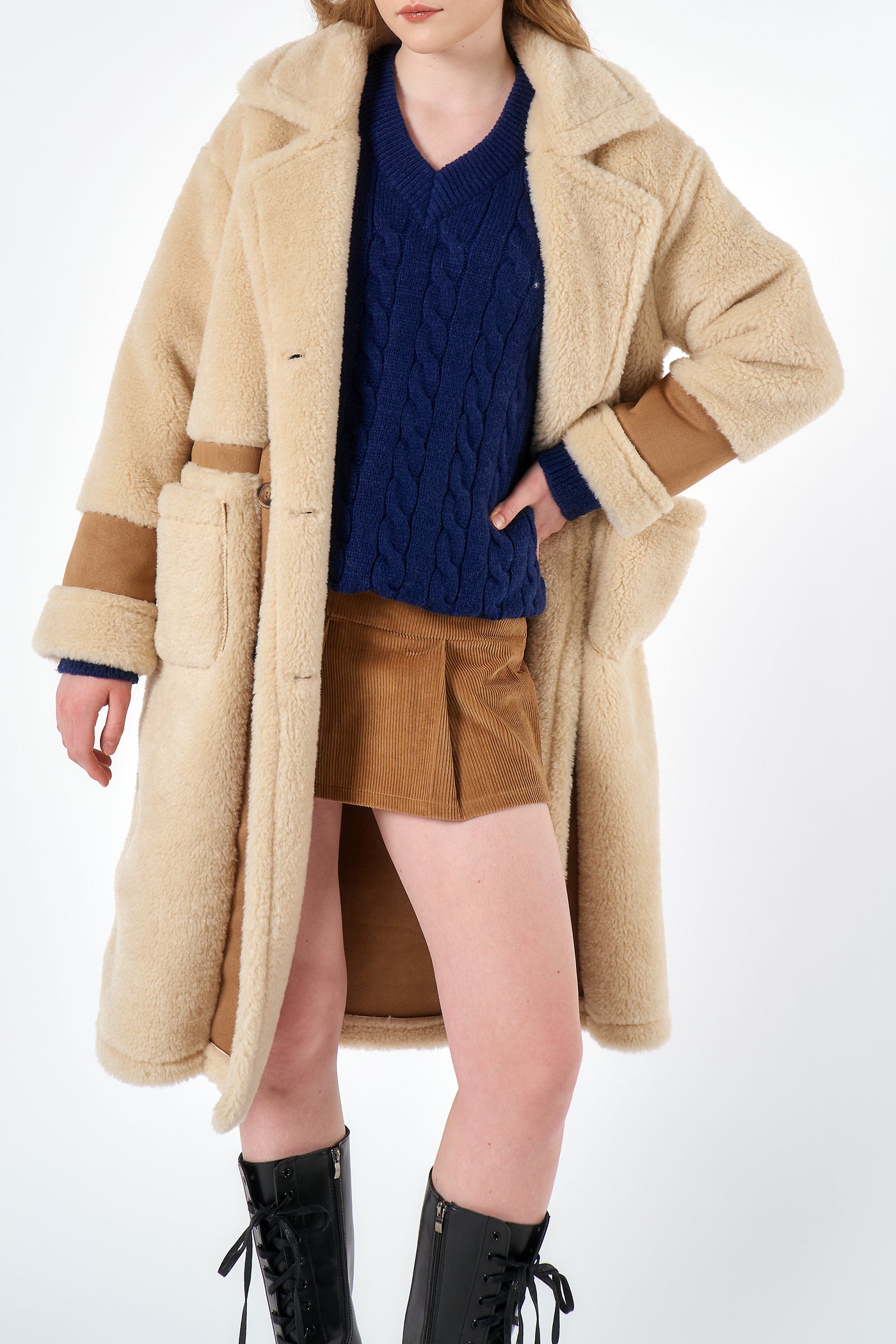 Victoria Shearling Long Coat