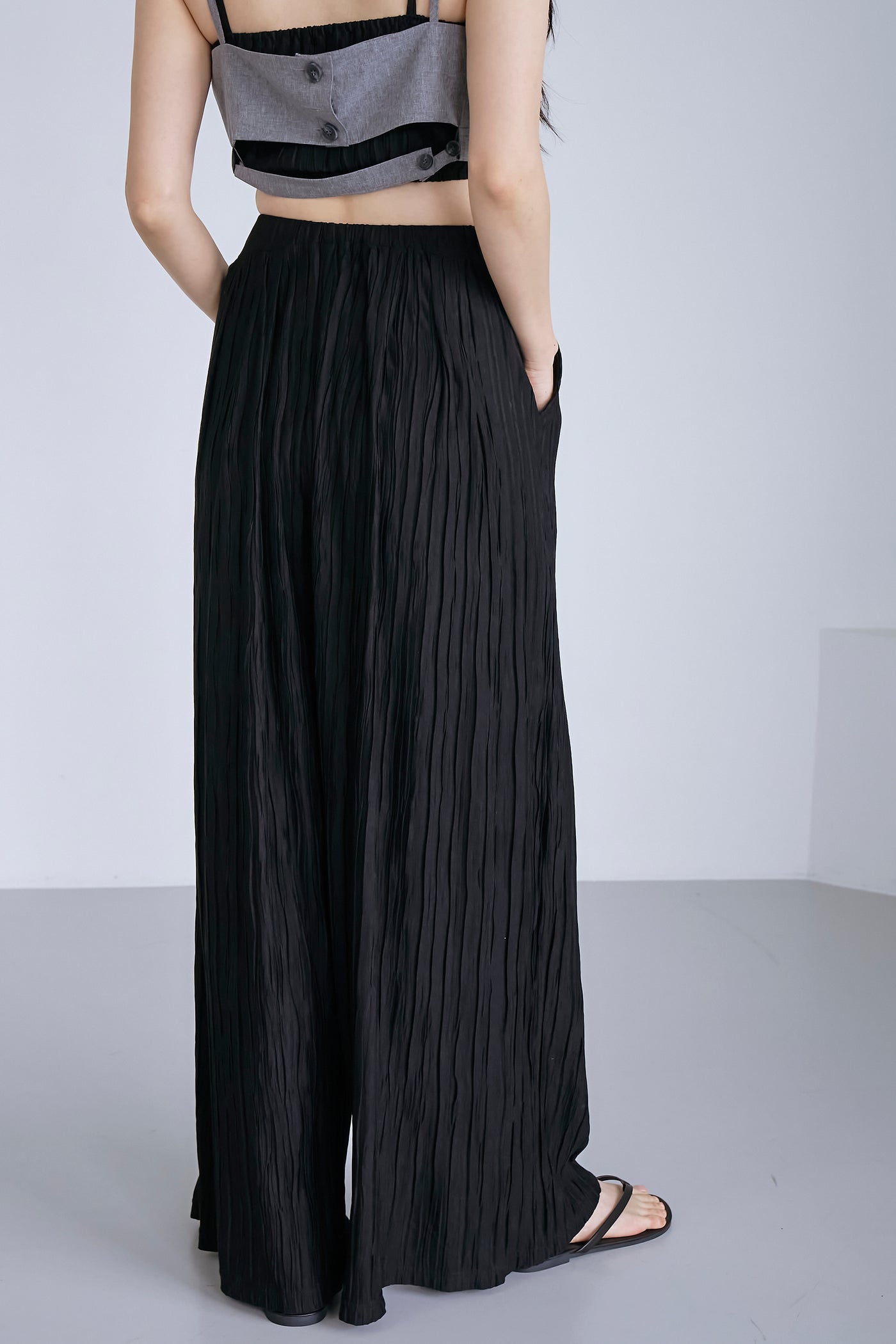 storets.com Yena Plisse Wide Leg Pants