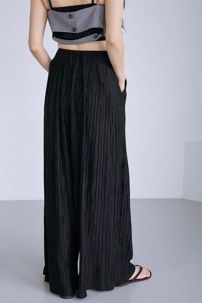 storets.com Yena Plisse Wide Leg Pants