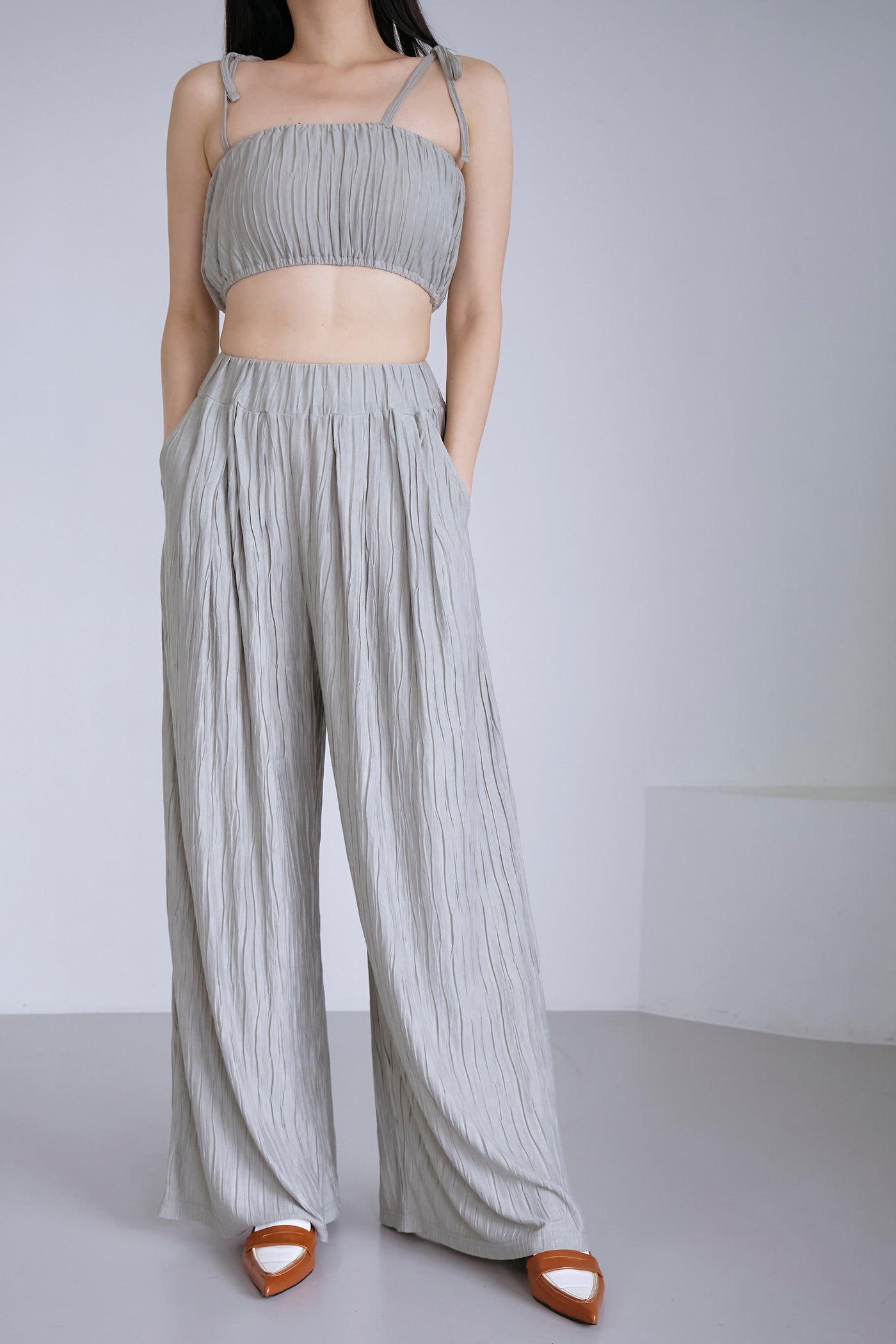 storets.com Yena Plisse Wide Leg Pants