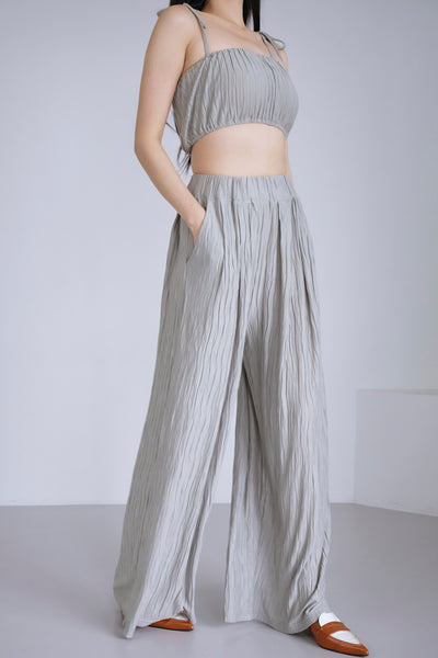 storets.com Yena Plisse Wide Leg Pants