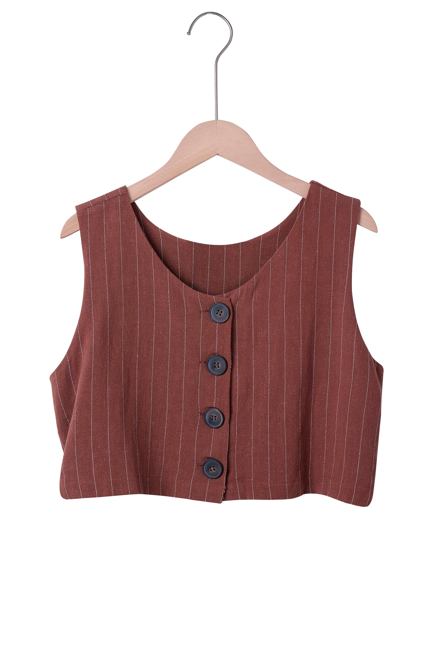 storets.com Yve Striped Linen Top