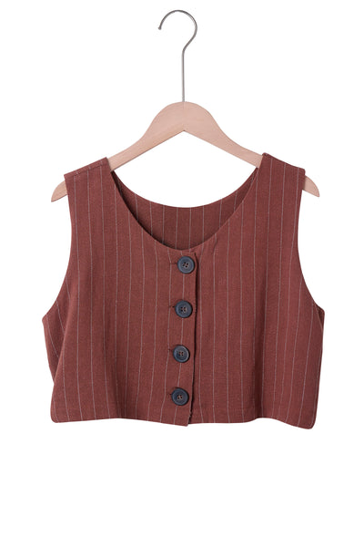 storets.com Yve Striped Linen Top