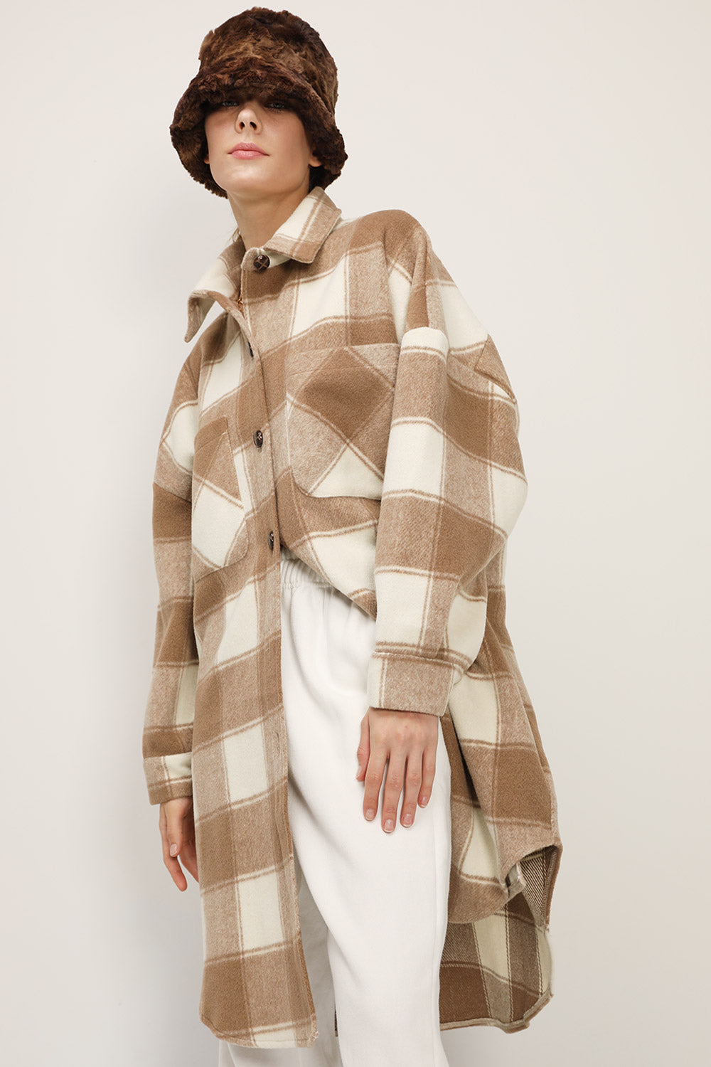 storets.com Ada Oversized Plaid Shirt Jacket