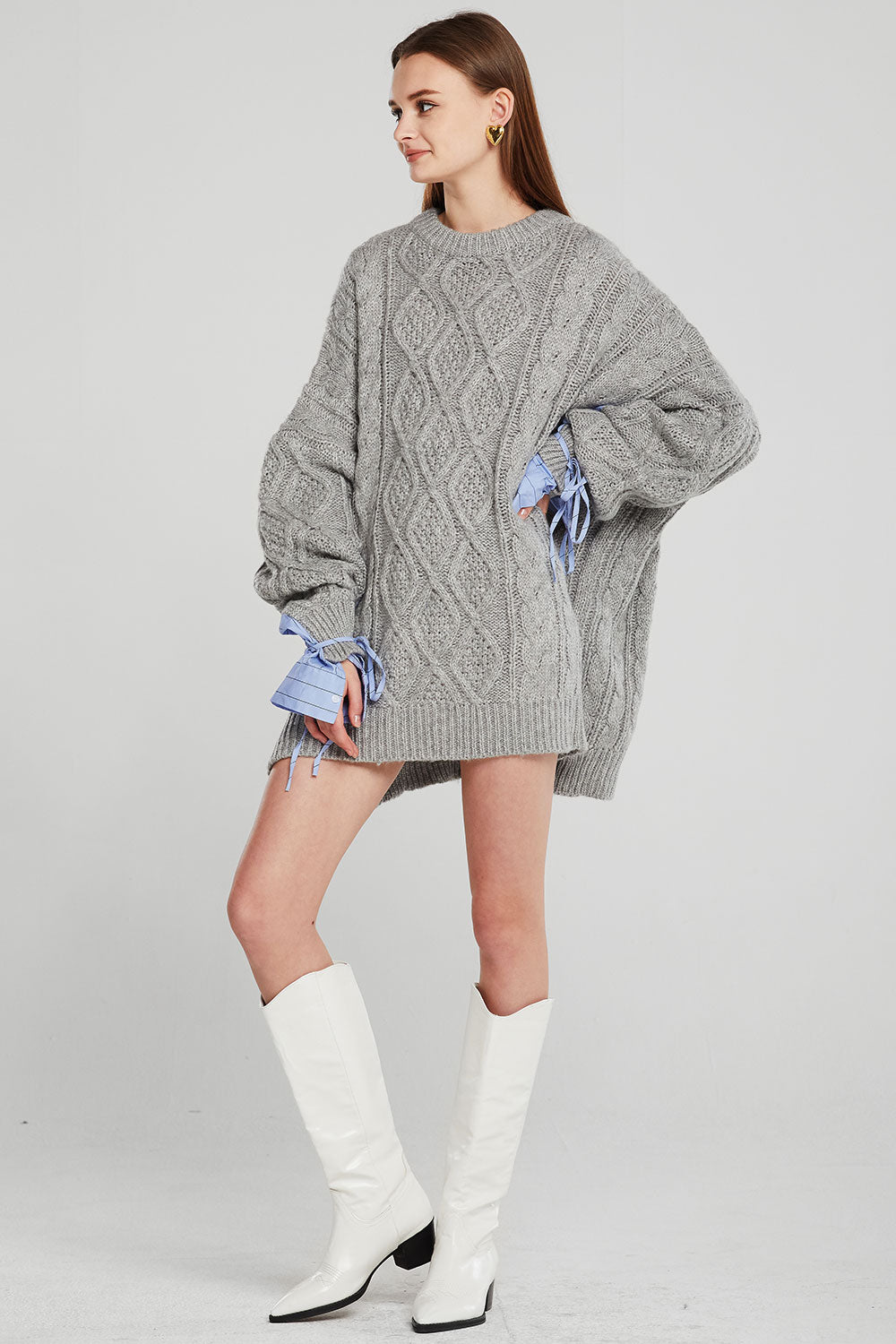 Storets Sadie Shirt Combo Knit Sweater hotsell Dress