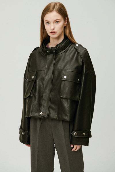 storets.com Naomi Oversized Pleather Jacket