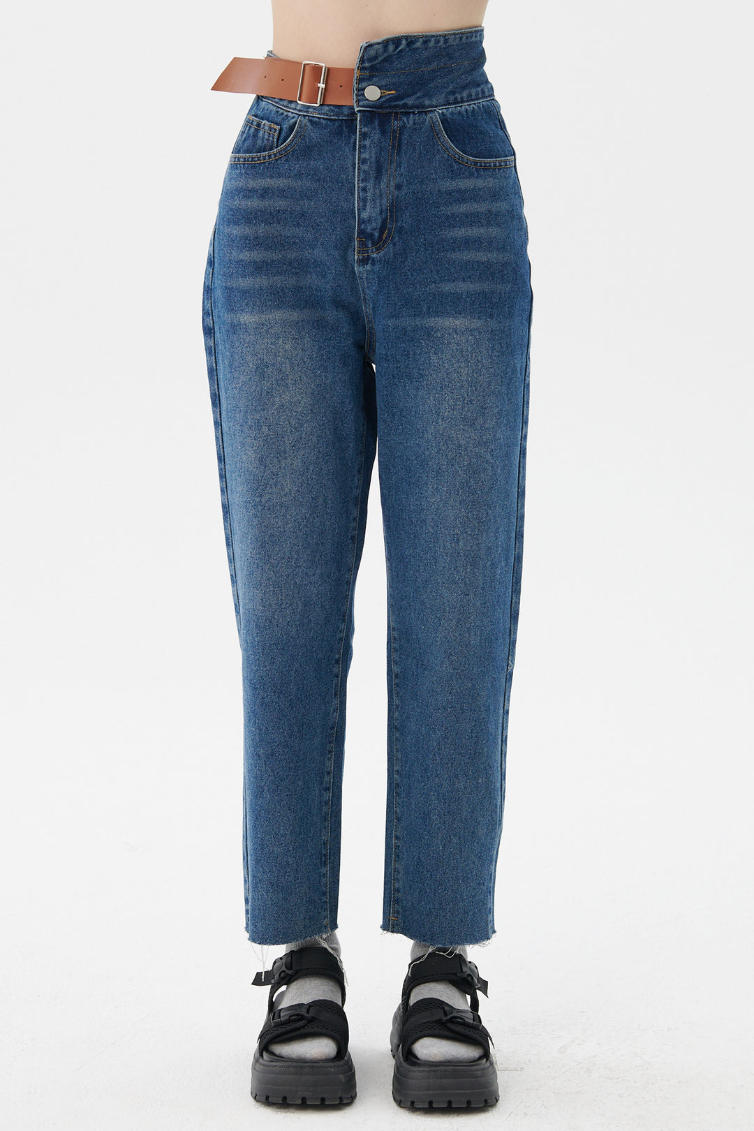 Hayden Belted Mom Jeans Women s Jeans storets