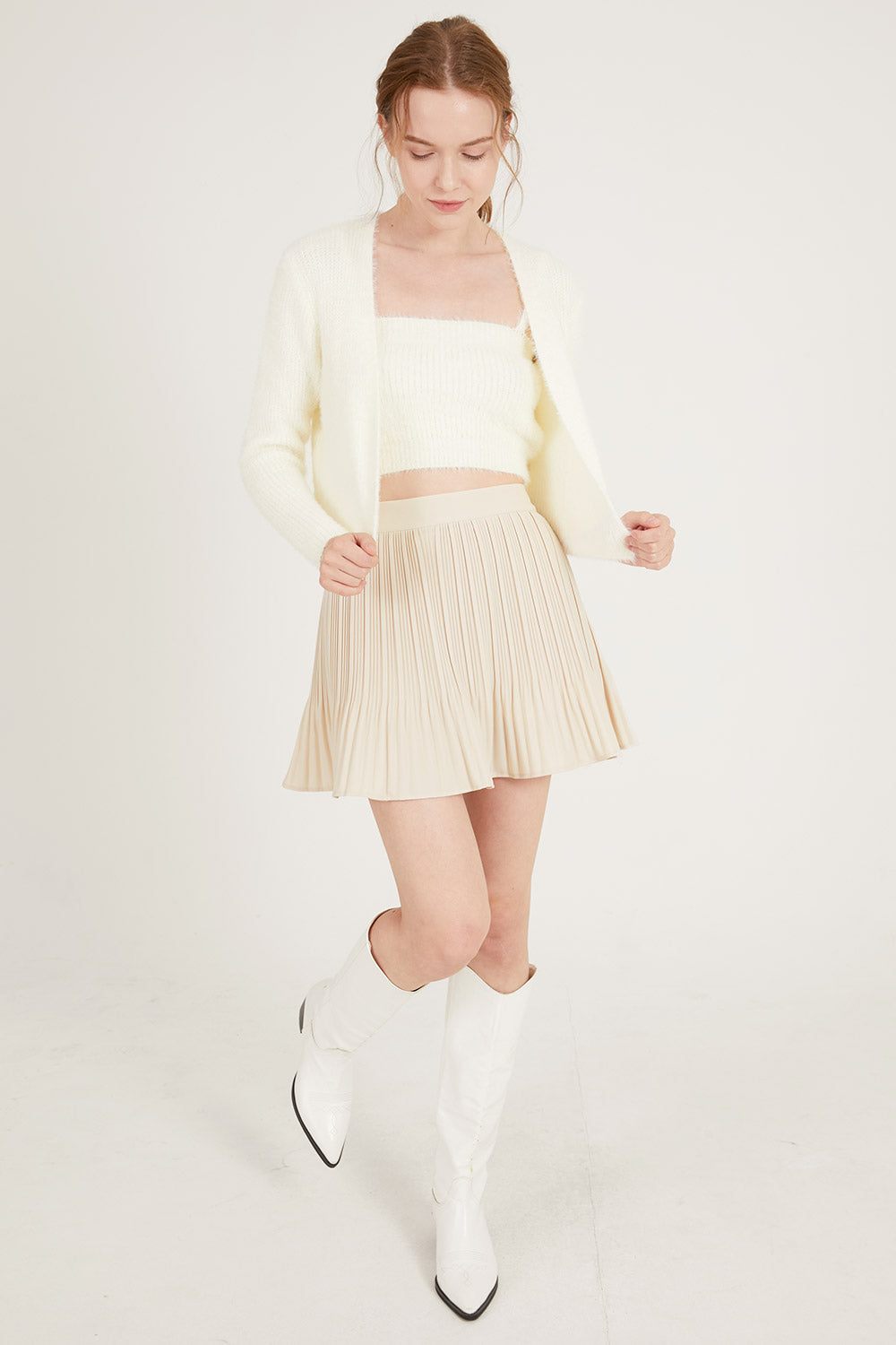 storets.com Nadia Pleated Flare Skort