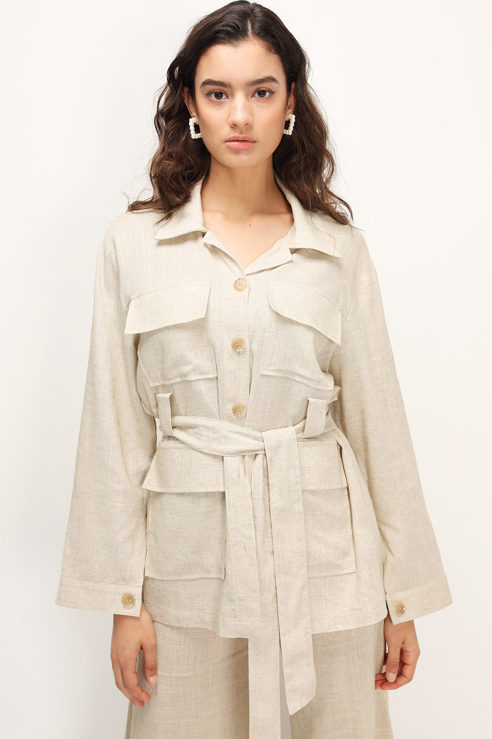 storets.com Dani Linen Safari Jacket